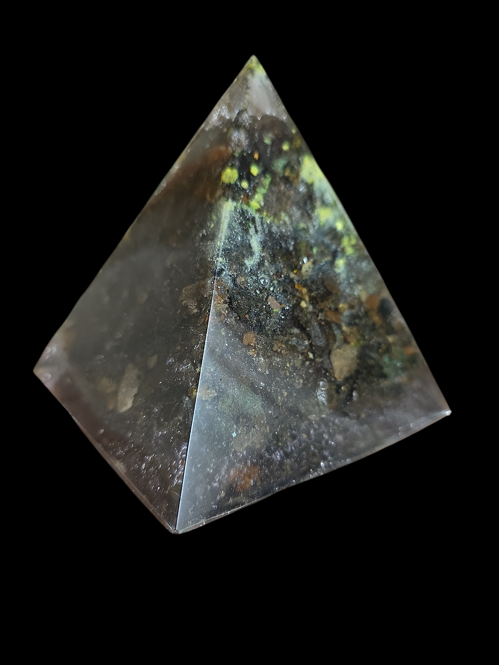 Thumbnail: Huge 9.5 cm Uraninite Resin Pyramid 525,000 cpm