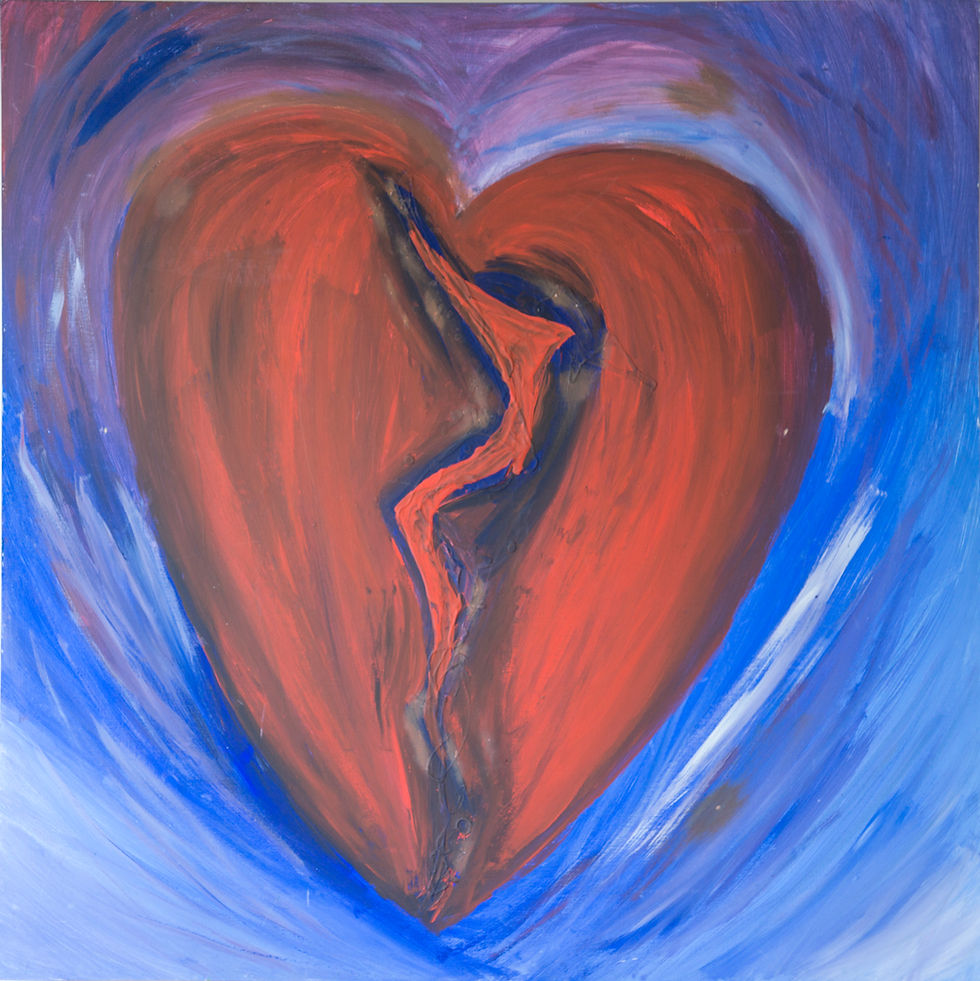 Corazón Partido, 100x100cm acrílico sobre madera.