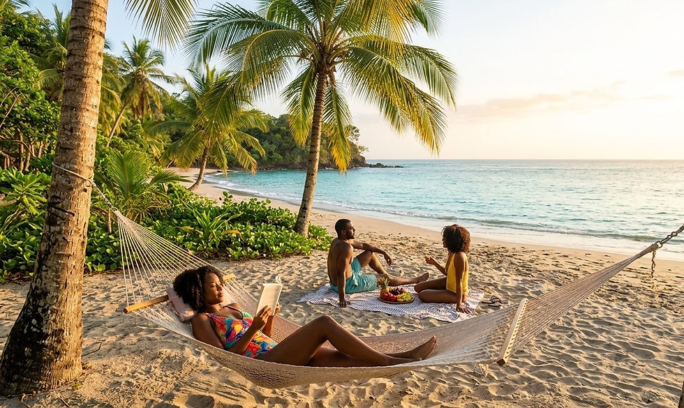 A peaceful beach in Costa Rica symbolizing slower-paced lifestyle and relaxation