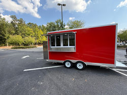 Double Service Window, Awning with integrated LED lights and Condiment pull-down Shelf.