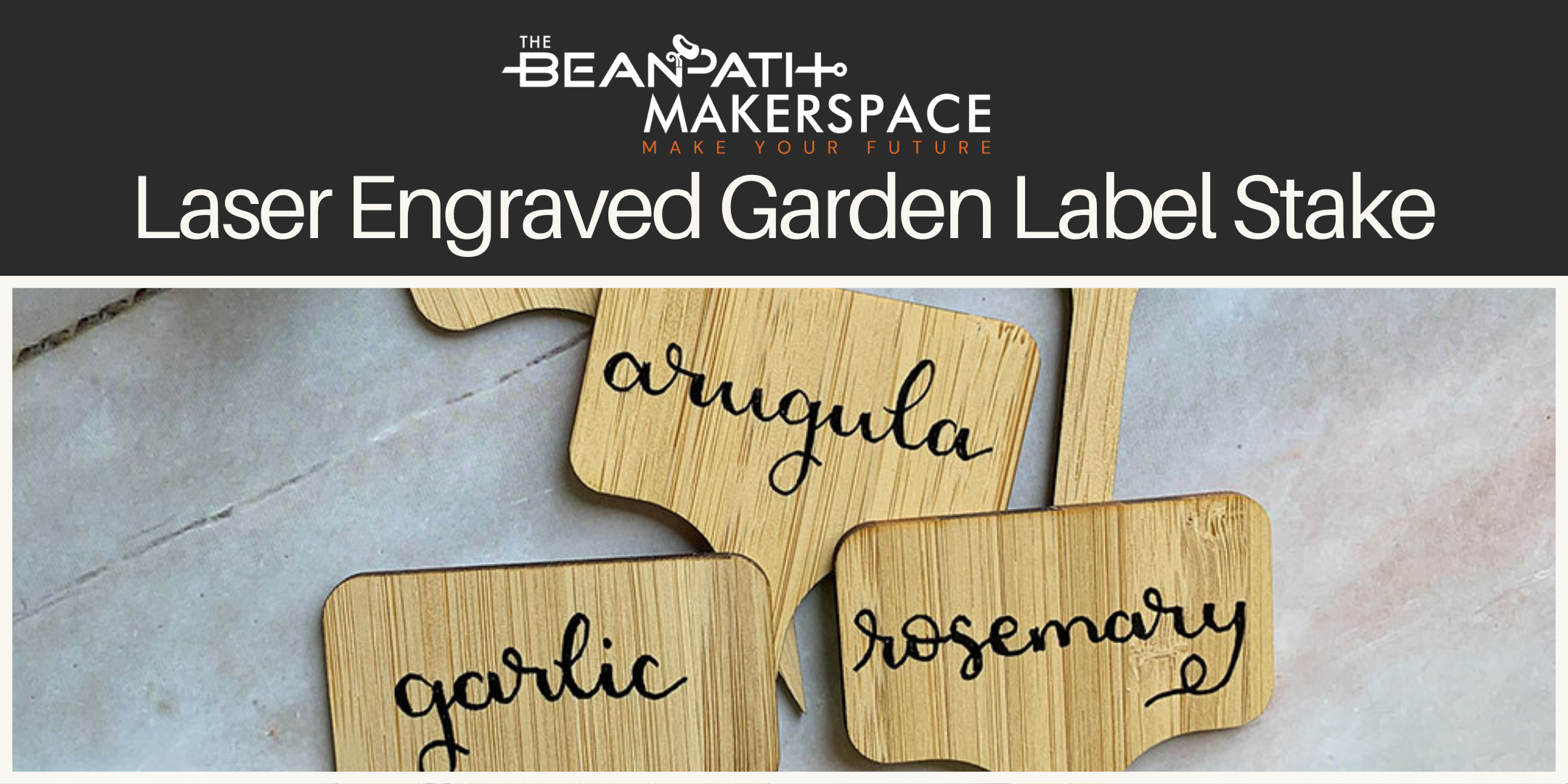 Laser Engraved Garden Label Stake Bean Path