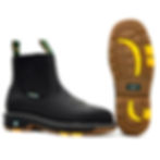 Fuerbo 3076 black slip-on rodeo work boot with Goodyear welt sole and outsole view