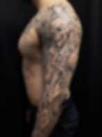 Aztec Skeleton tattoo by Nathan Emery Ta