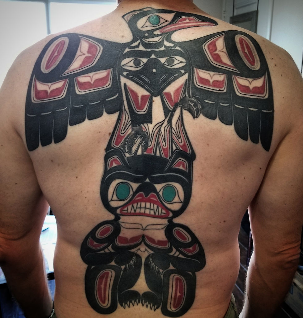 Haida Totem Tattoo San Francisco by Nathan Emery