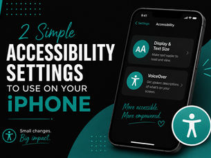 image with words 2 simple accessibility settings to use on your iphone