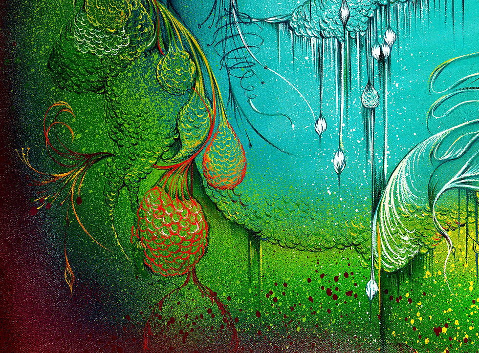Thumbnail: What the Ocean Frog Saw - "Unique" Print on Canvas