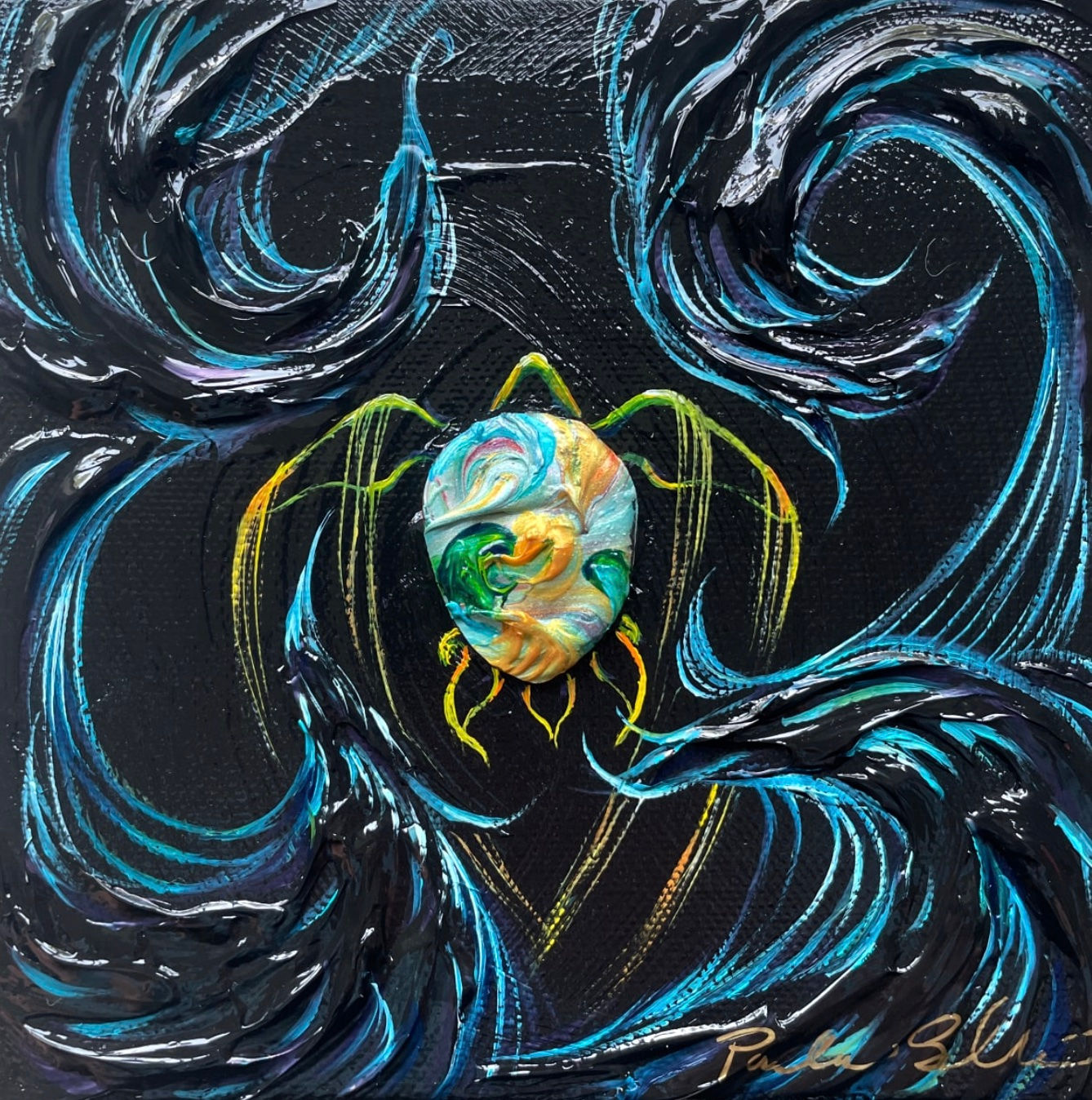 6" x 6" Original Painting - Honu