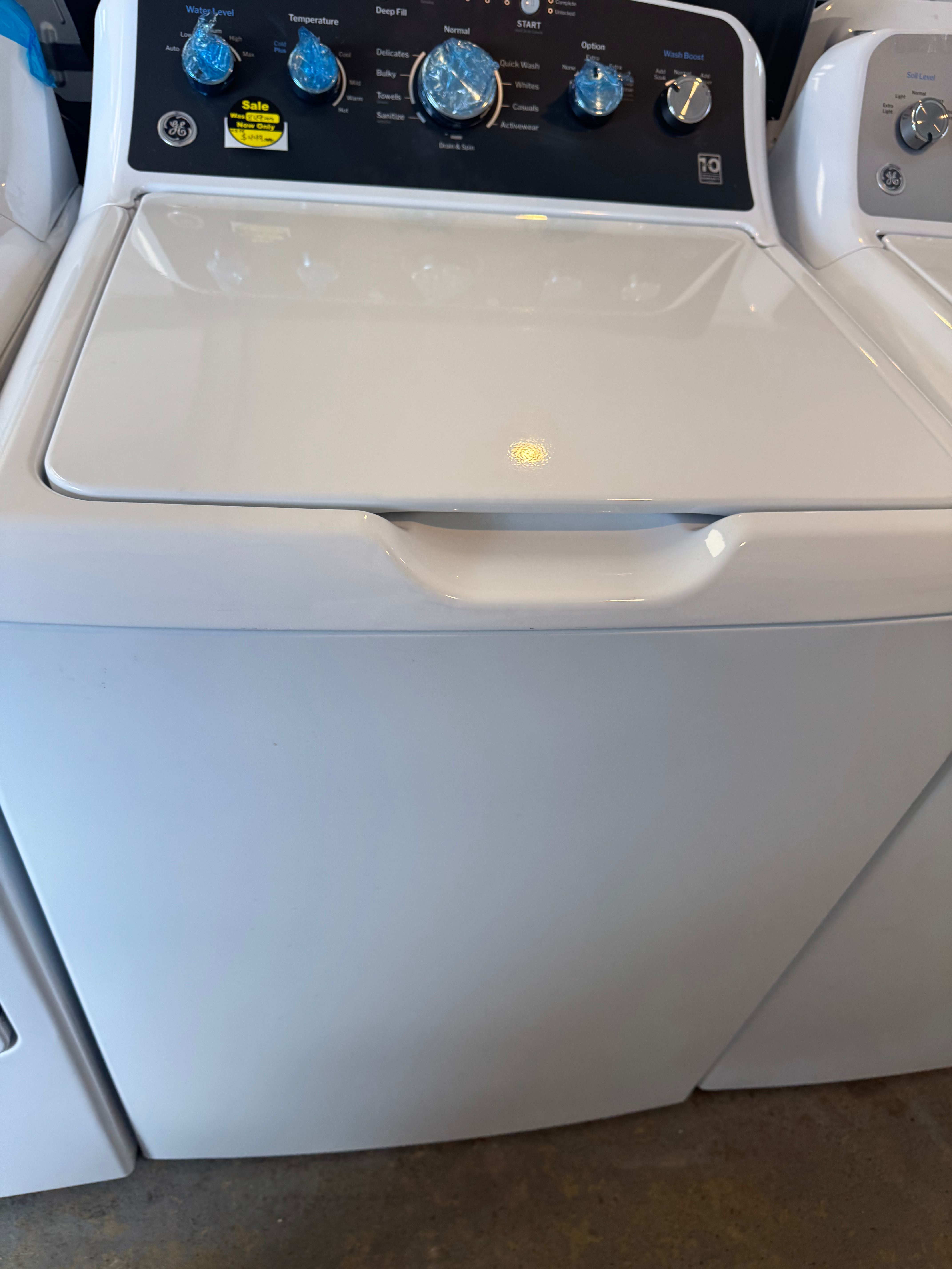 GE Top Load Washer with 4.5 cu ft Capacity, Stainless Steel Basket, Wash Boost