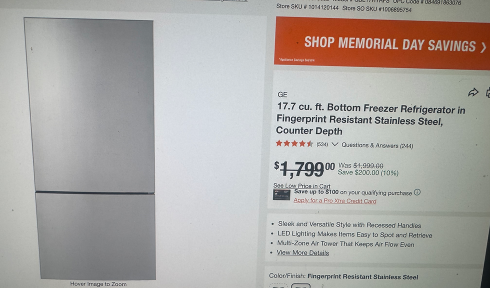 Thumbnail: 31' GE Bottom Freezer Refrigerator 17.7 Cu. Ft.Turbo Cool, Adjustable Glass Shel