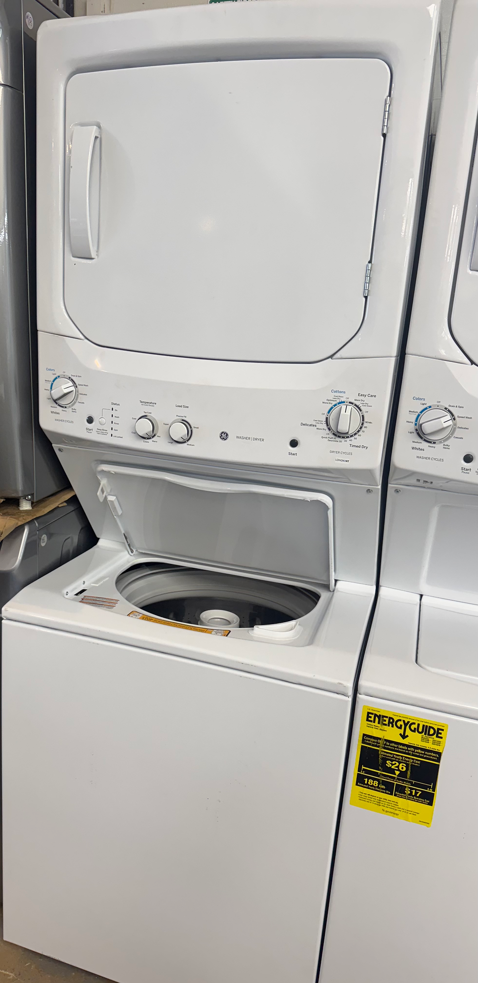 GE 3.8 Cu. Ft. Top Load Washer & 5.9 Cu. Ft. Electric Dryer Laundry Center White