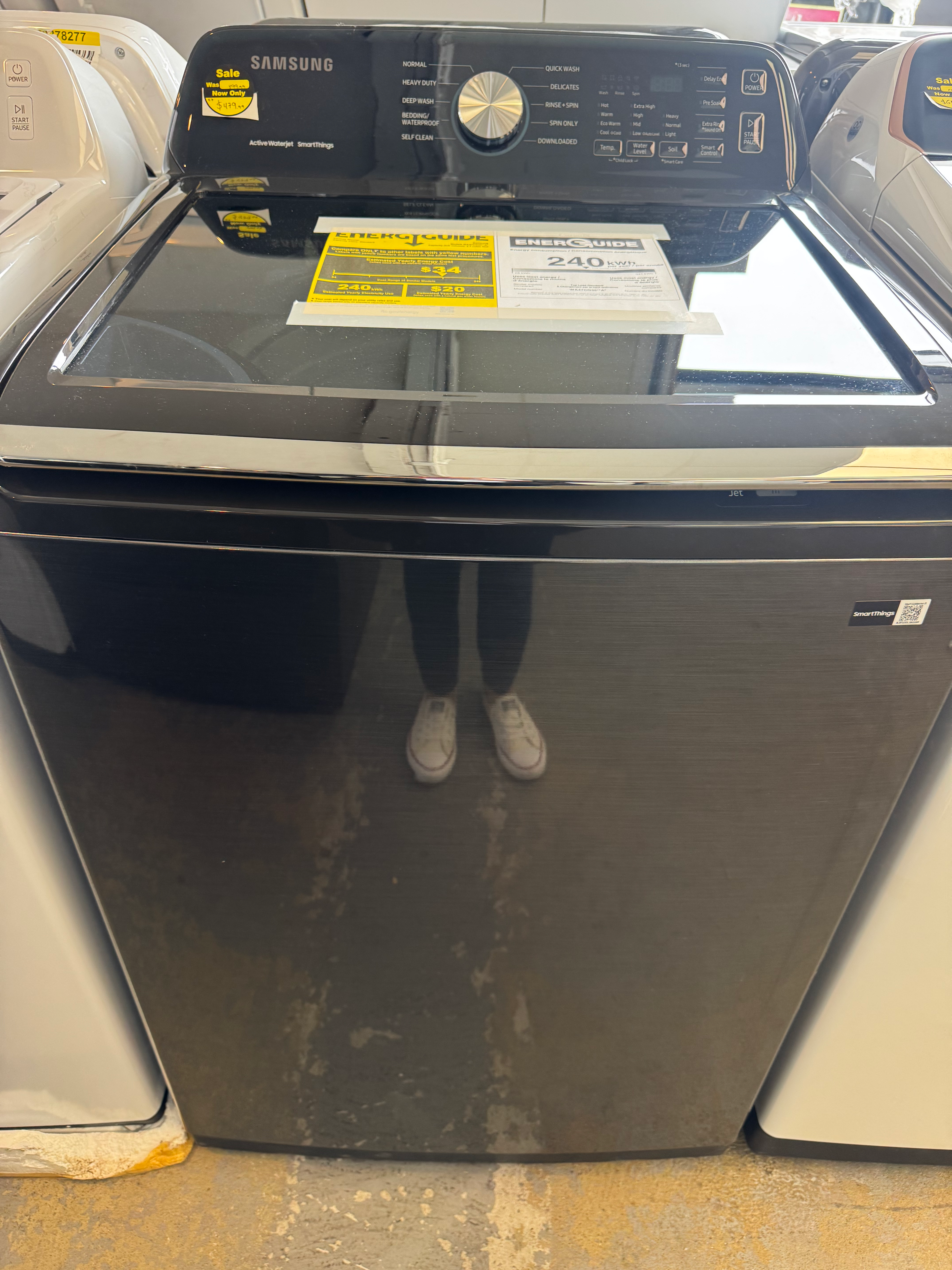 Samsung - 4.6 Cu. Ft. High-Efficiency Smart Top Load Washer ActiveWave Agitator
