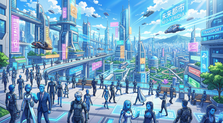 Nano_Banana_2_Anime_style_____Wide_shot_of_an_urban_landscape__on_a_sunny_day__with_blue_skinned_hum.png