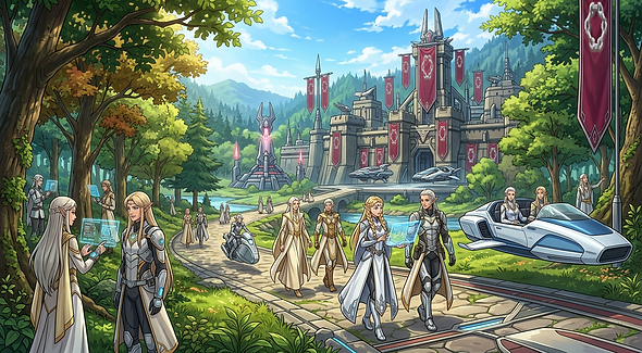 Nano_Banana_2_Anime_style___Wide_shot_of_a_sunny_European_forest_landscape__with_elegant_l