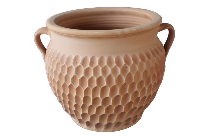 dokulu terracotta bahçe saksısı
