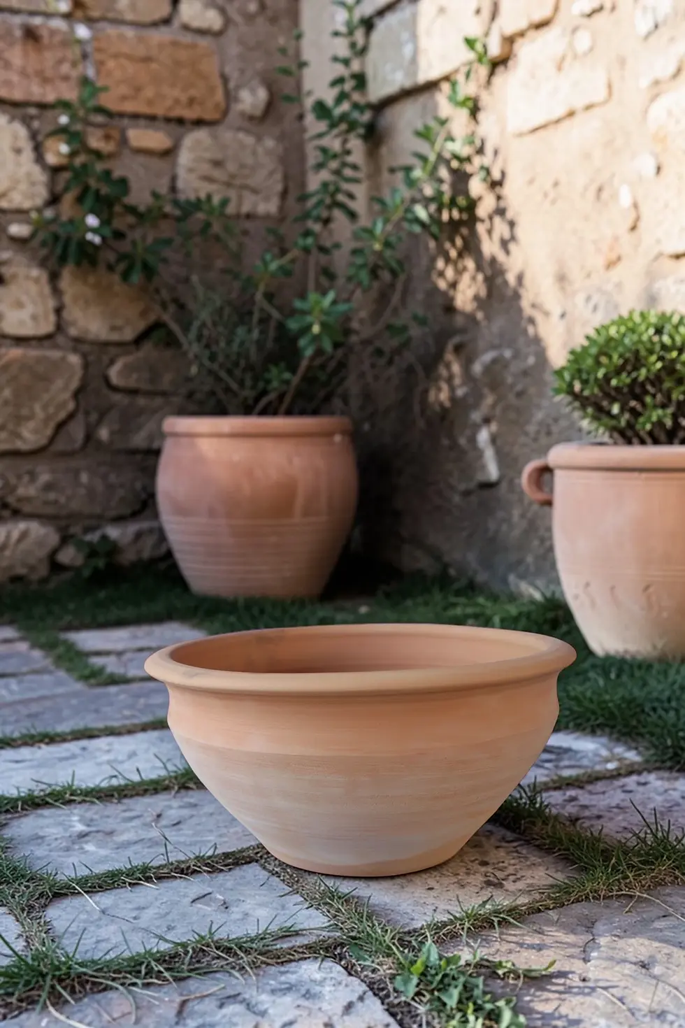 ay dekoratif bahçe çanağı terracotta