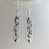 Thumbnail: white safety pin earrings with crocheted wire and glass beads