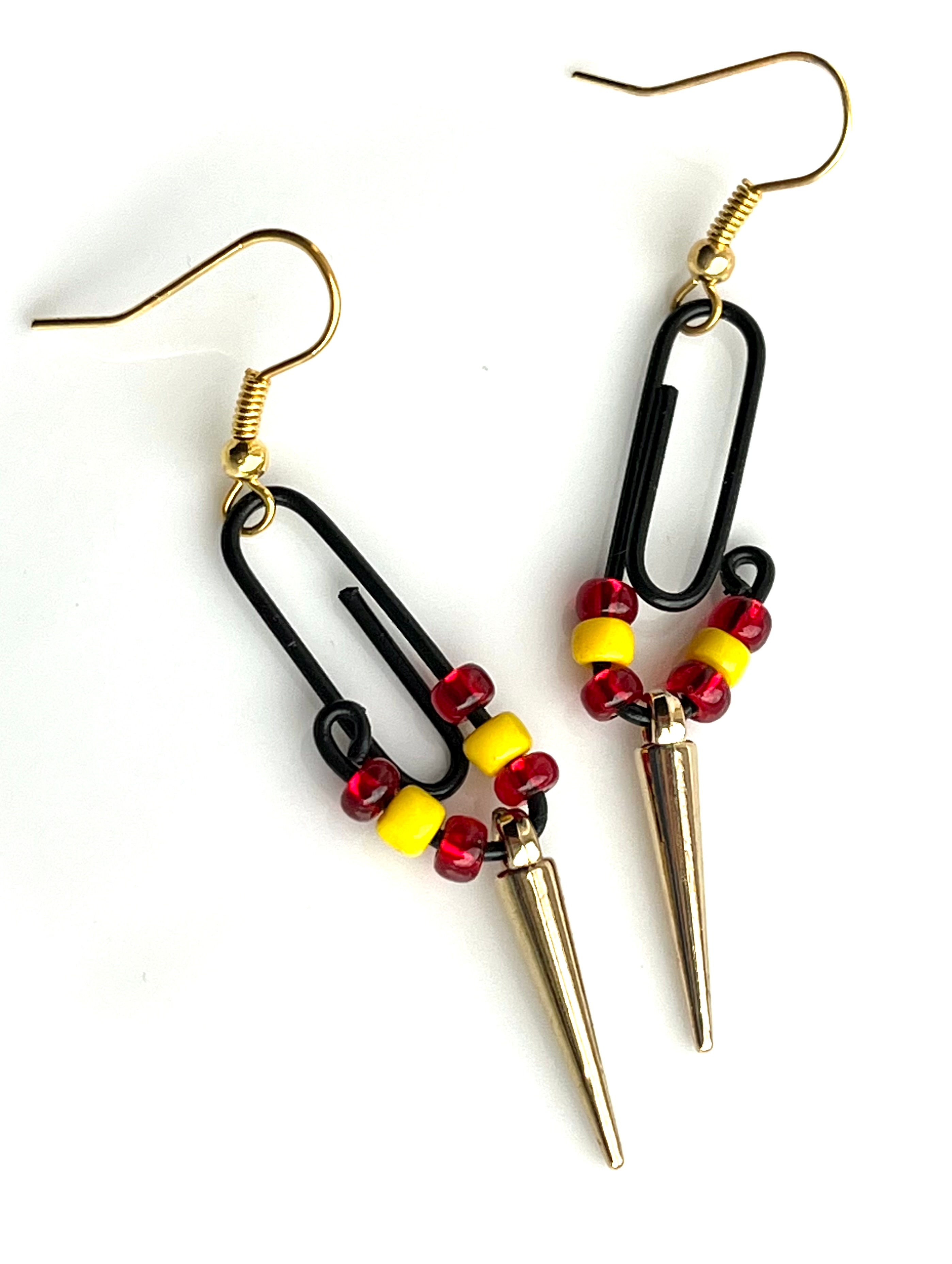 Black Calypso paper clip earrings