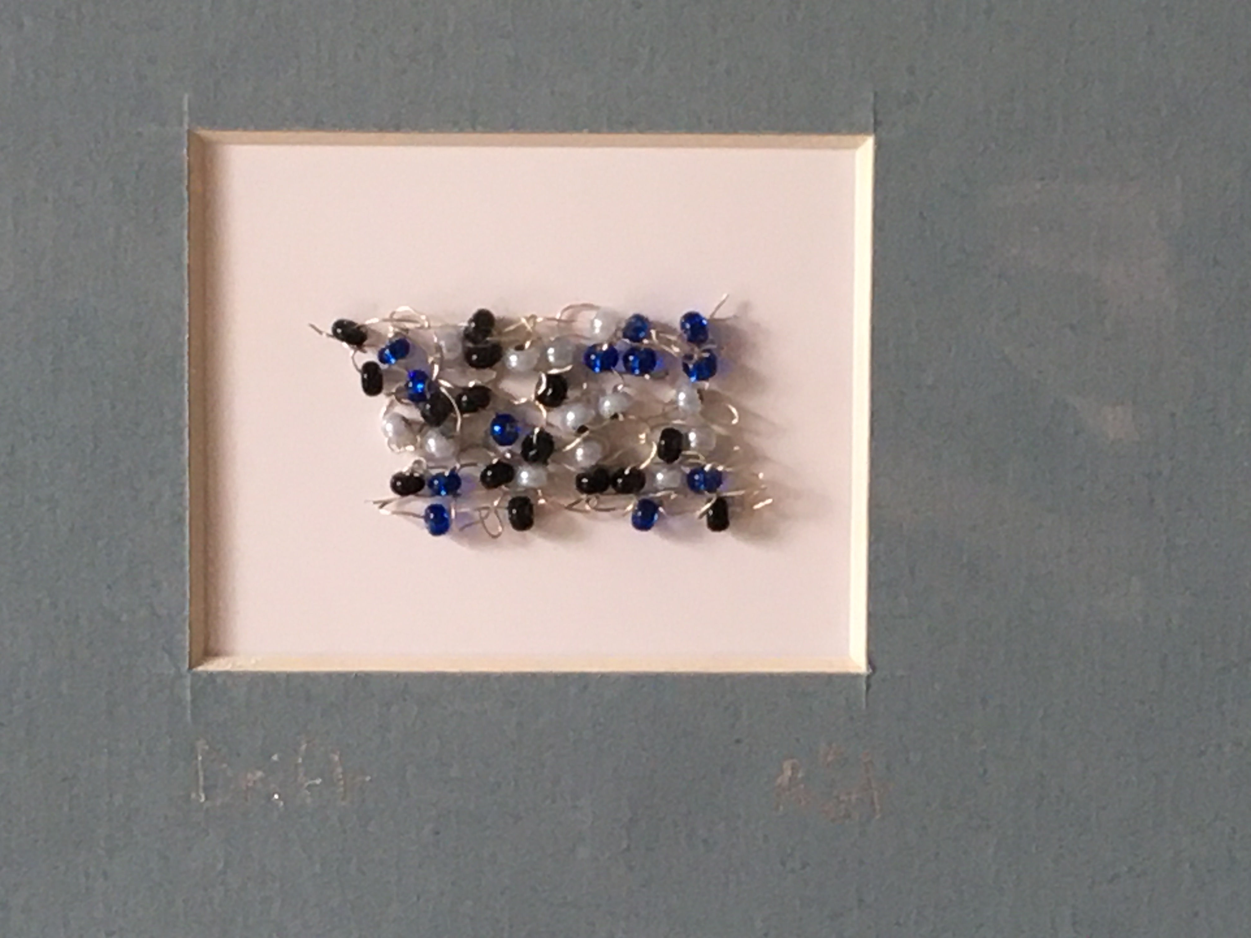 "Drift" knitted wire and glass bead wall art