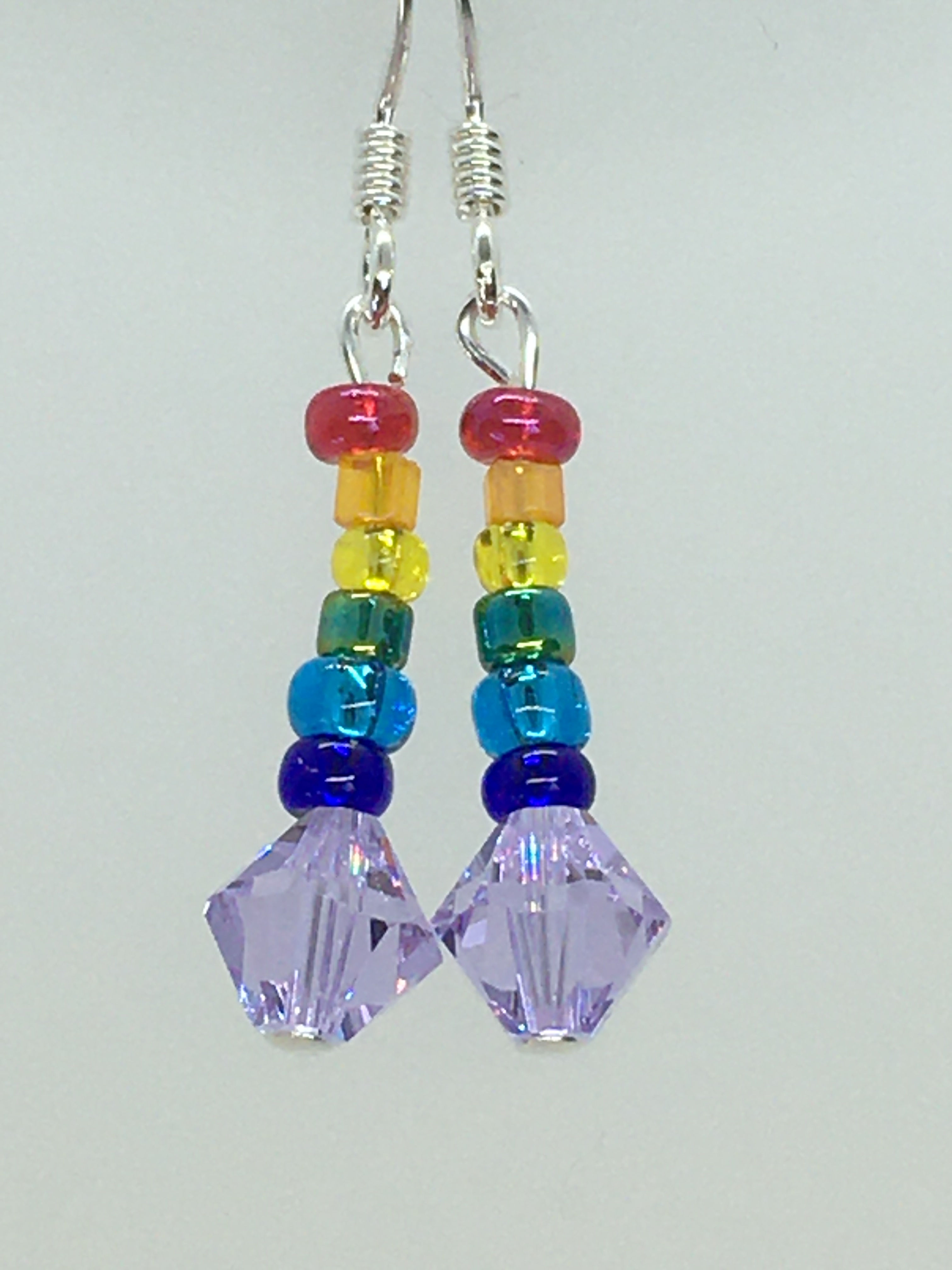 Violet Crystal Rainbow Earrings