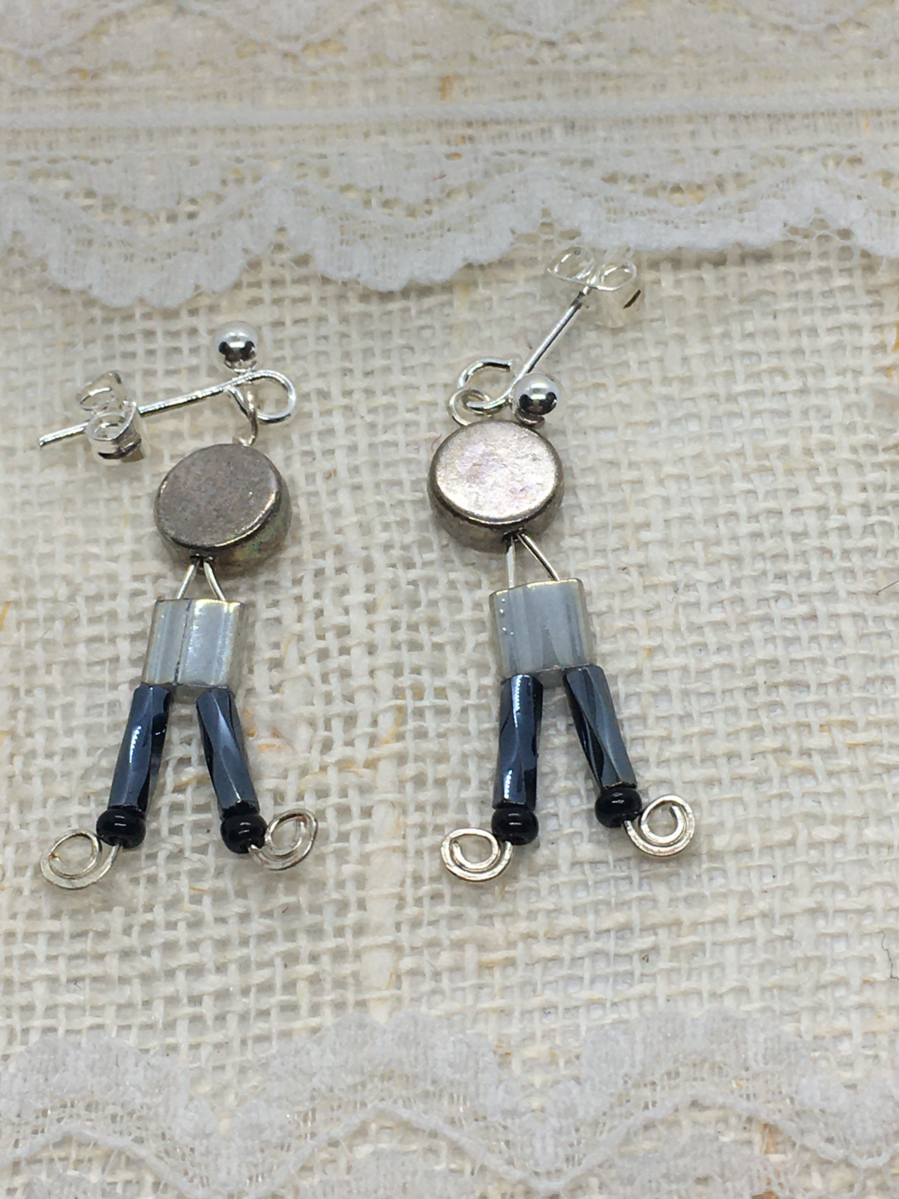 Man Grey Earrings