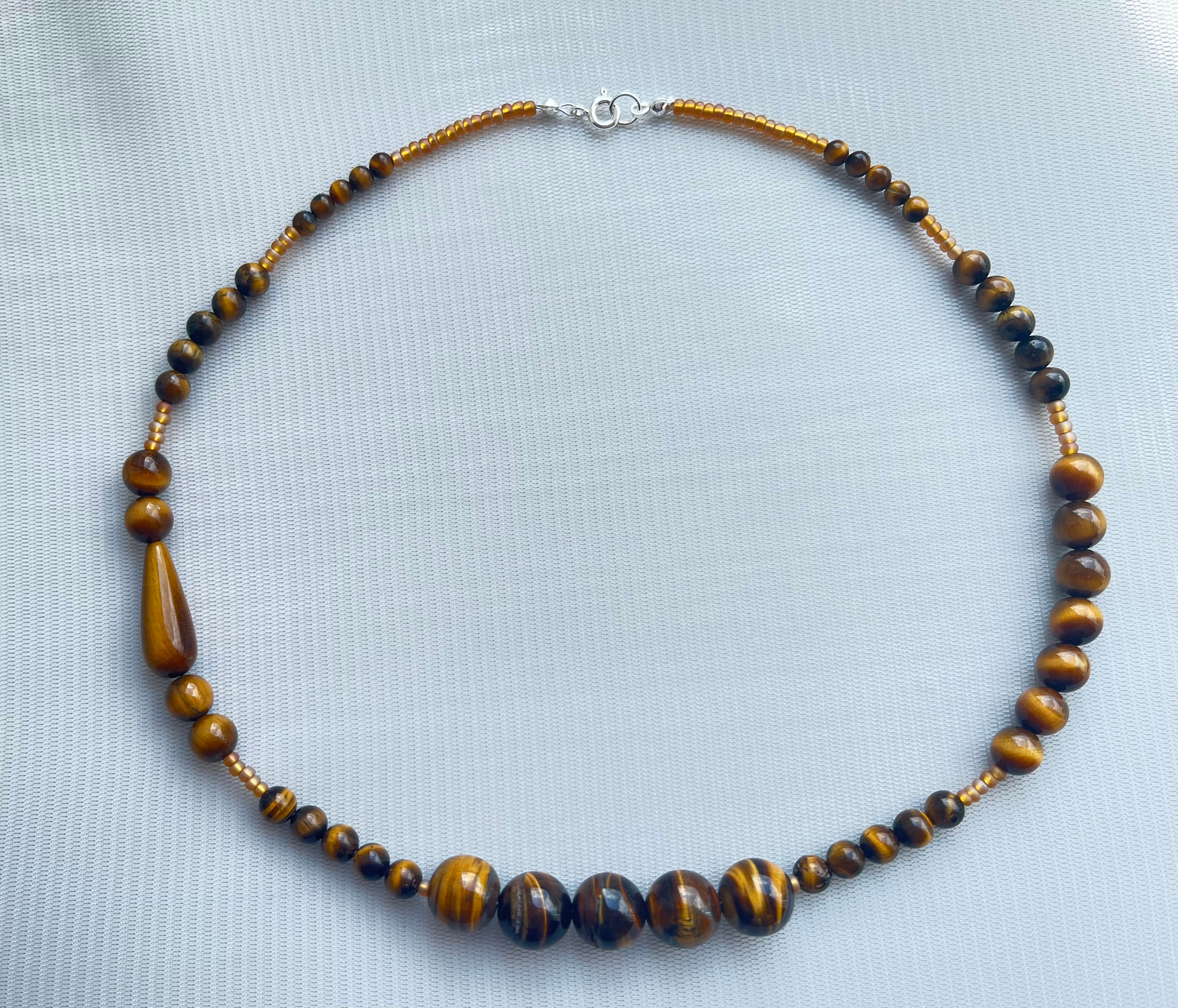 Tiger's eye bead necklace by Angela Smith Jewellery