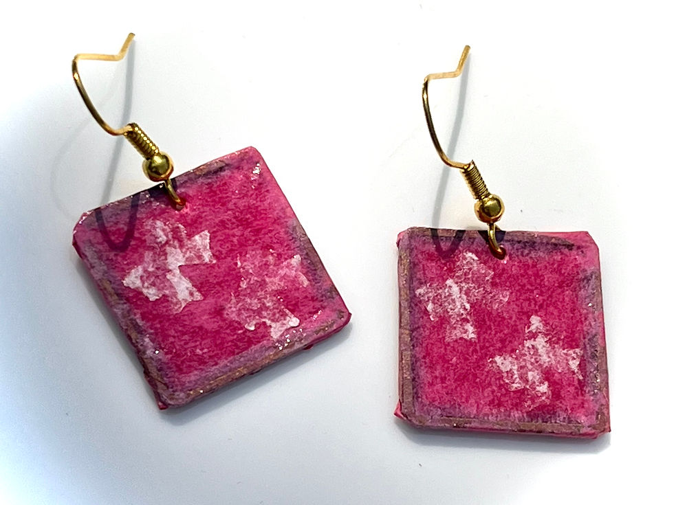 Thumbnail: pink tissue paper earrings