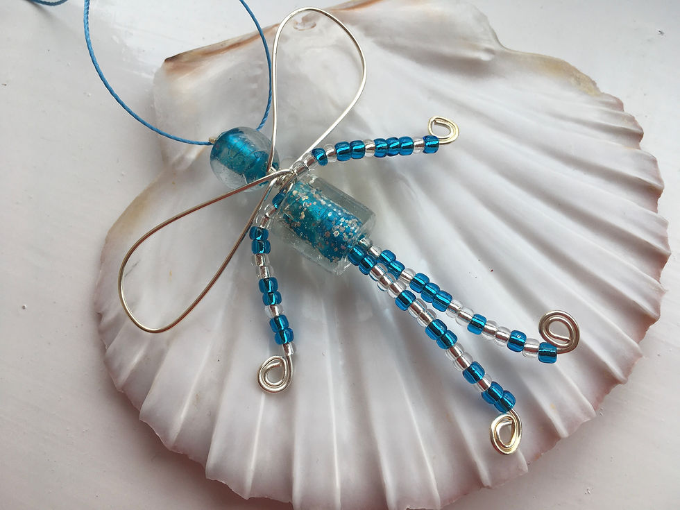 Thumbnail: Fairy Turquoise glass bead decoration