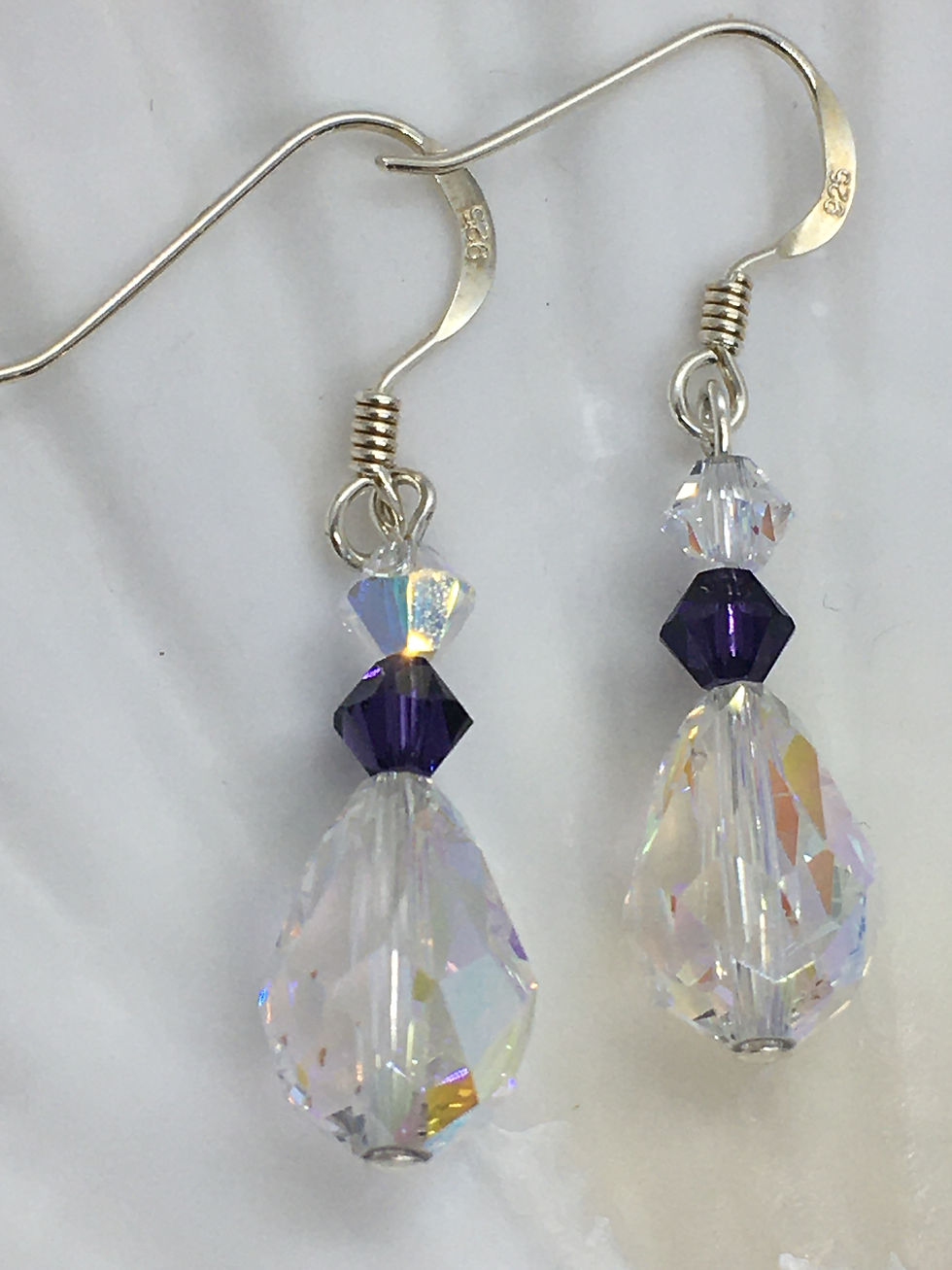 Thumbnail: Purple on ice drop earrings