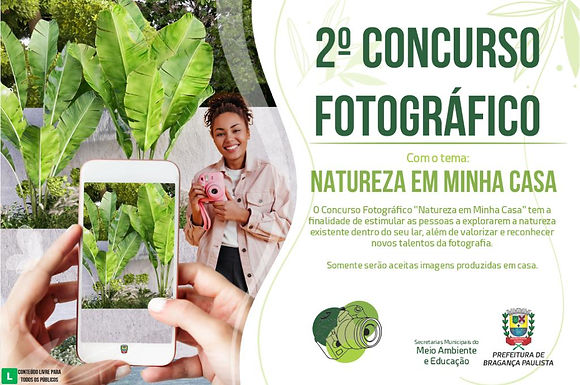 Inscrições para o 2º Concurso Fotográfico com o tema “A natureza em minha casa” vão até o dia 14/11