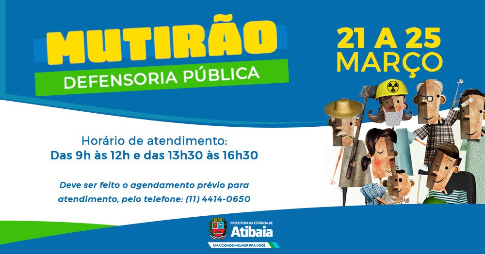 Programação da Defensoria Publica da União em Atibaia: