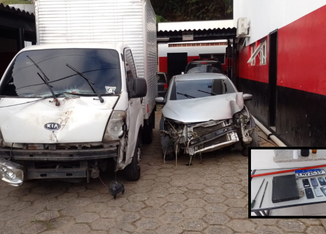 Polícia Militar recuperou uma carga de celulares e um caminhão que haviam sido furtados após perseguição na Fernão Dias.