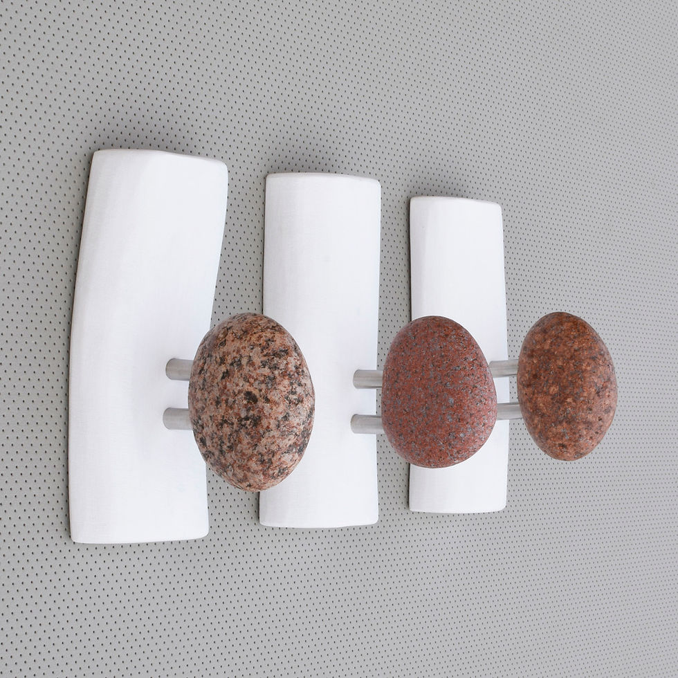 Miniatura: Rock towel hook. Pebble wall mounted hook. Baltic sea stone hooks.