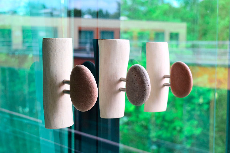 Miniaturebillede: Single Beach Stone robe hat bag hooks. Natural Sea Stone wall coat hangers. Bath towel robe hanger Wall coat rack.