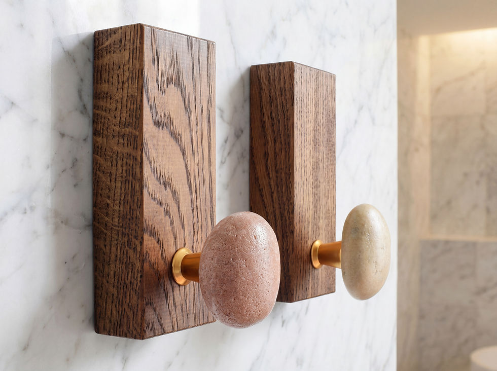 Μικρογραφία: Minimalistischer Bad Wandhaken – Crochet Porte-Serviette en Pierre Naturelle – Design Minimaliste pour Salle de Bain – Gancio