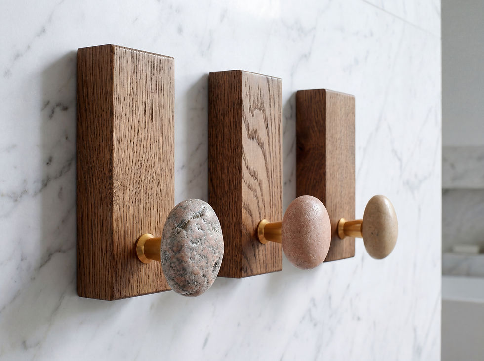 Thumbnail: Premium Natural Stone Towel Hook – Minimalist Bathroom Wall Hook – Durable Handmade Stone Design – Stein Handtuchhaken