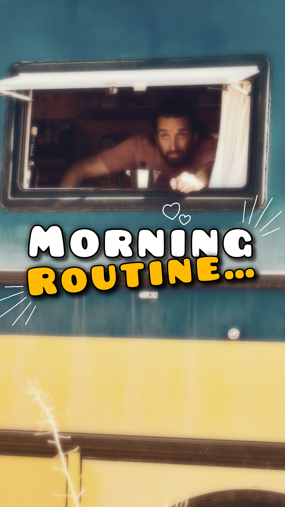 Yoann qui regarde par la fenêtre de son bus et qui admire le paysage d'un de ses roadtrip de sa vie nomade