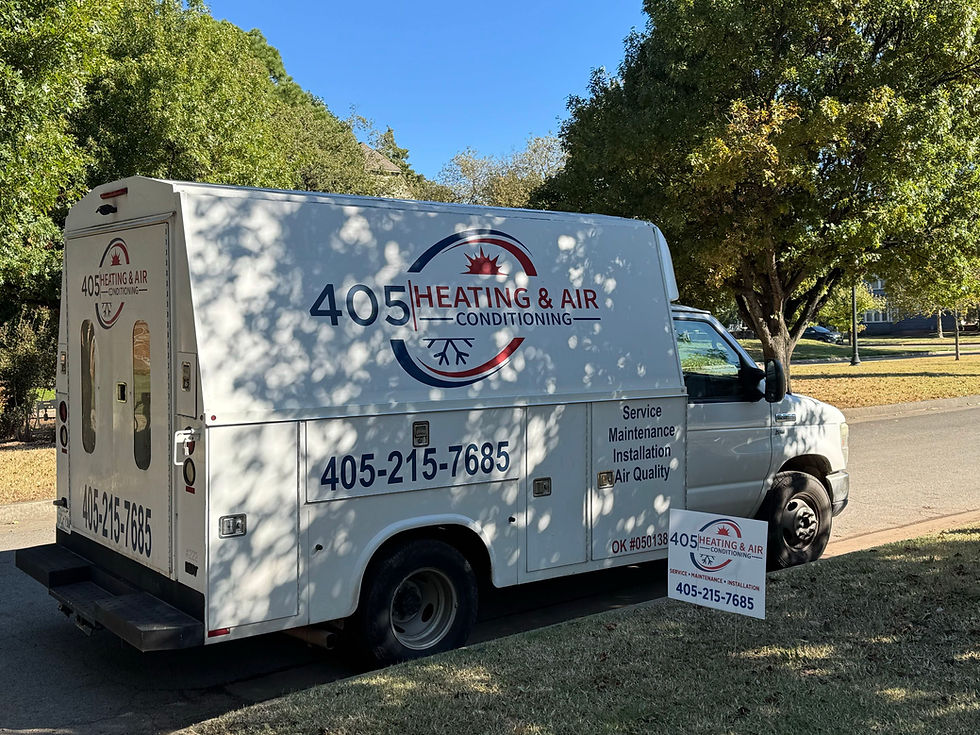 405 Heating & Air Conditioning service truck in Central Oklahoma