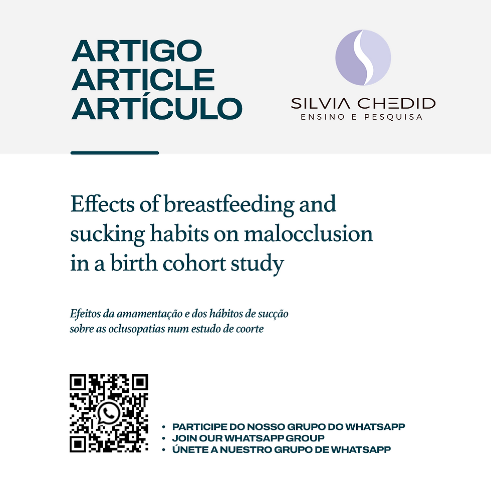 Effects of breastfeeding and sucking habits on malocclusion in a birth cohort study