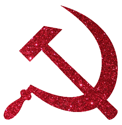 red sparkly communist symbol