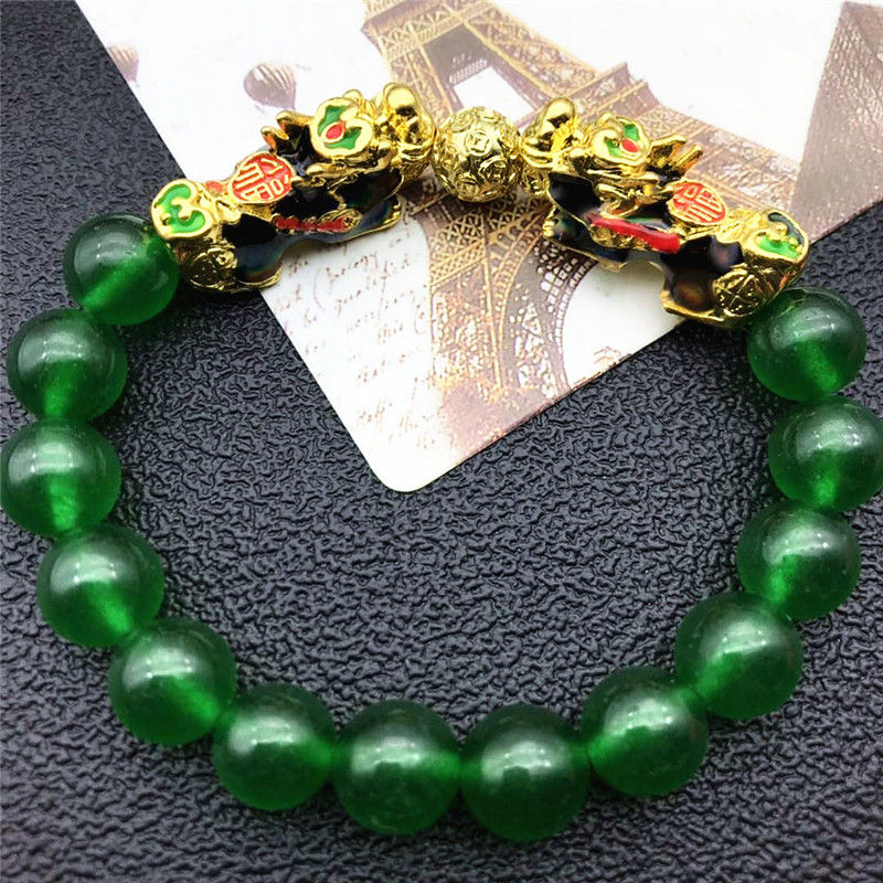 Thumbnail: Pixiu Bracelet Lucky Transfer Colorful 10mm Beaded Bracelets for Women Men