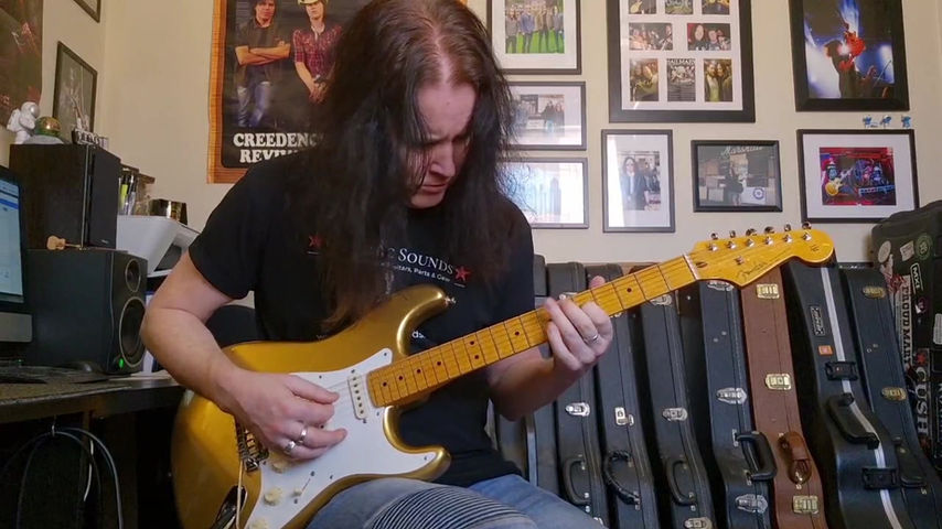 Thumbnail: ☆SOLD☆ Fender Lincoln Brewster Stratocaster Aztech Gold 2021