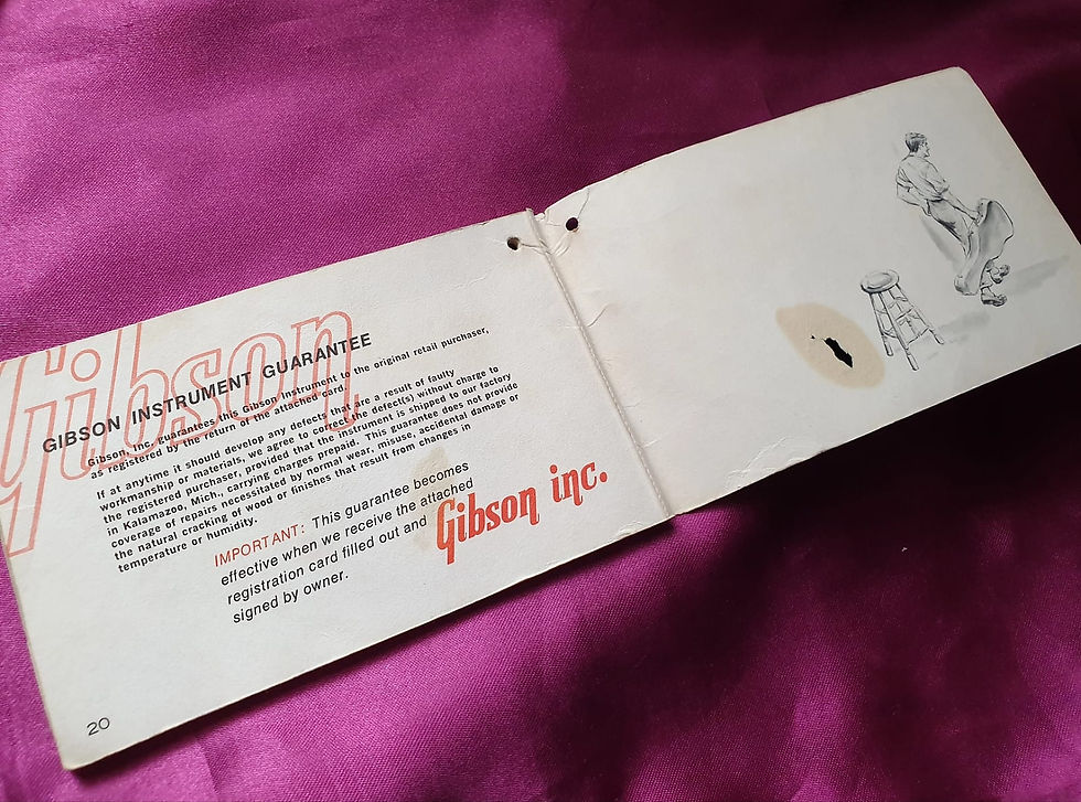 Thumbnail: ☆SOLD☆ Gibson Owner's Manual/Hang Tag 1970
