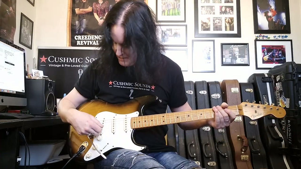 Thumbnail: Fender American Vintage 1957 Reissue Stratocaster 2-Tone Sunburst Fullerton 1982