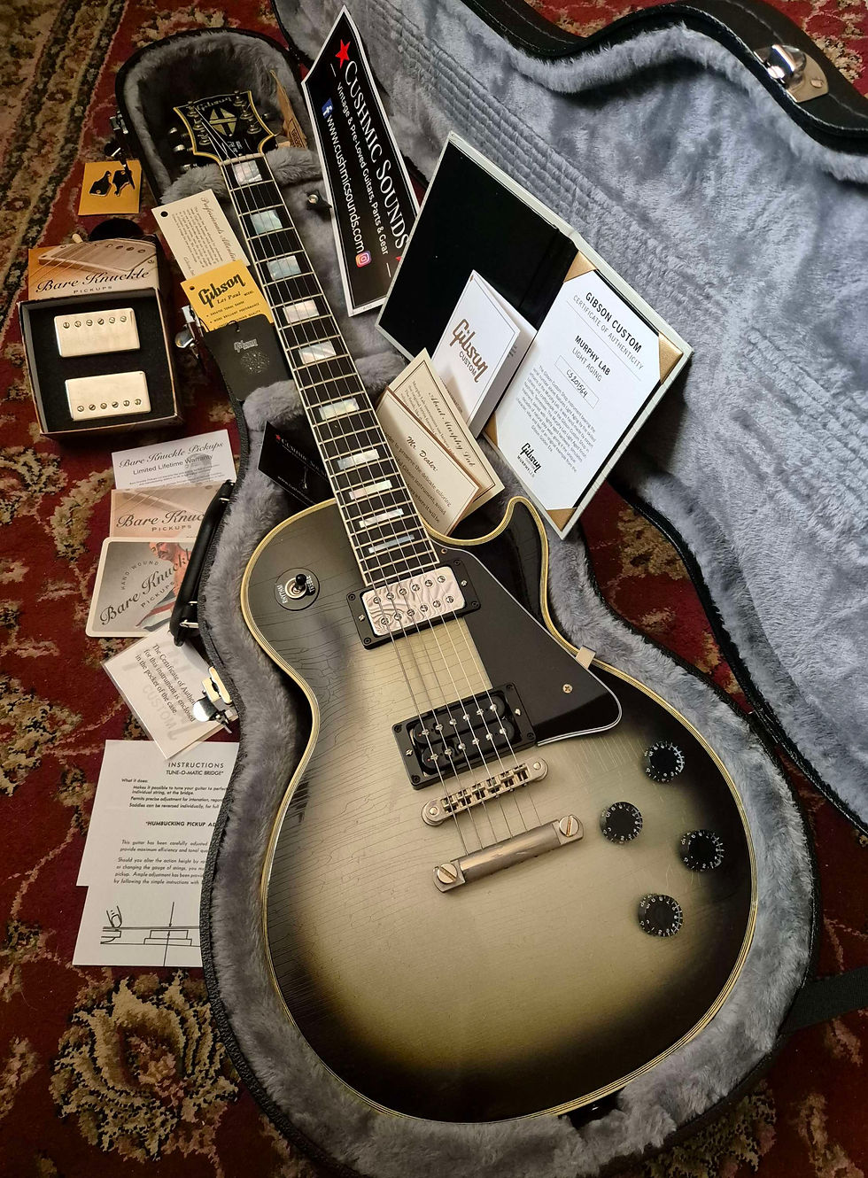 Thumbnail: ☆SOLD☆ Gibson Custom Murphy Lab M2M Les Paul Custom Light Aged Silverburst 2022