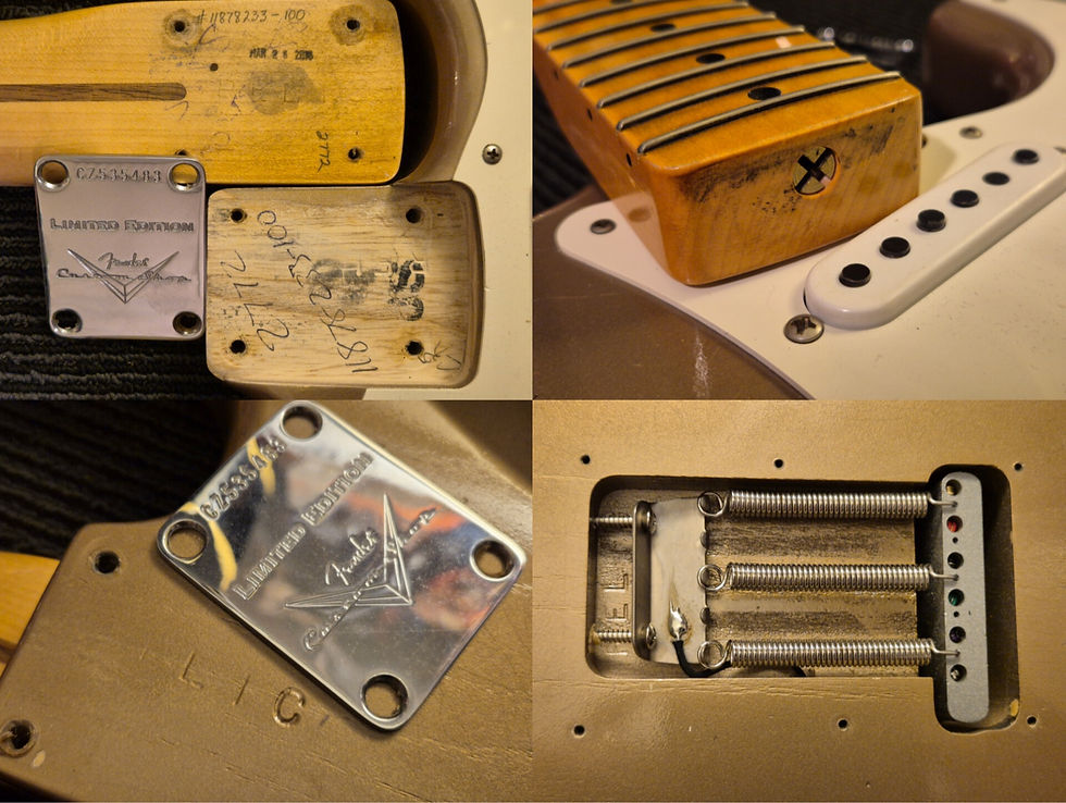 Thumbnail: Fender #101 Ltd Vint Custom 55 Strat Relic Faded/Aged Shorline Gold 2018