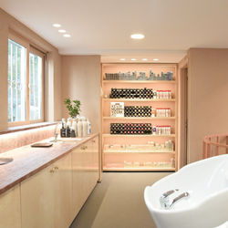 interior and lighting design hair salon color bar