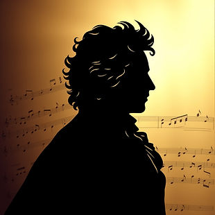 silhoutte of mozart with musical notes in teh background.jpg
