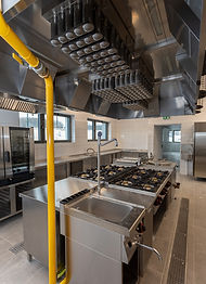 Commercial kitchen with gas interlock systems installations