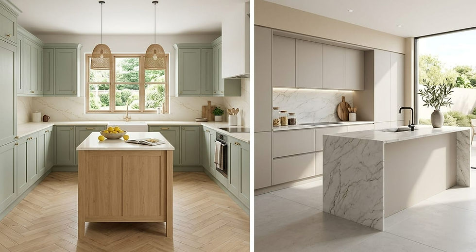 Cocina integral blanca con campana y cuadro Bitanu Dosquebradas Pereira