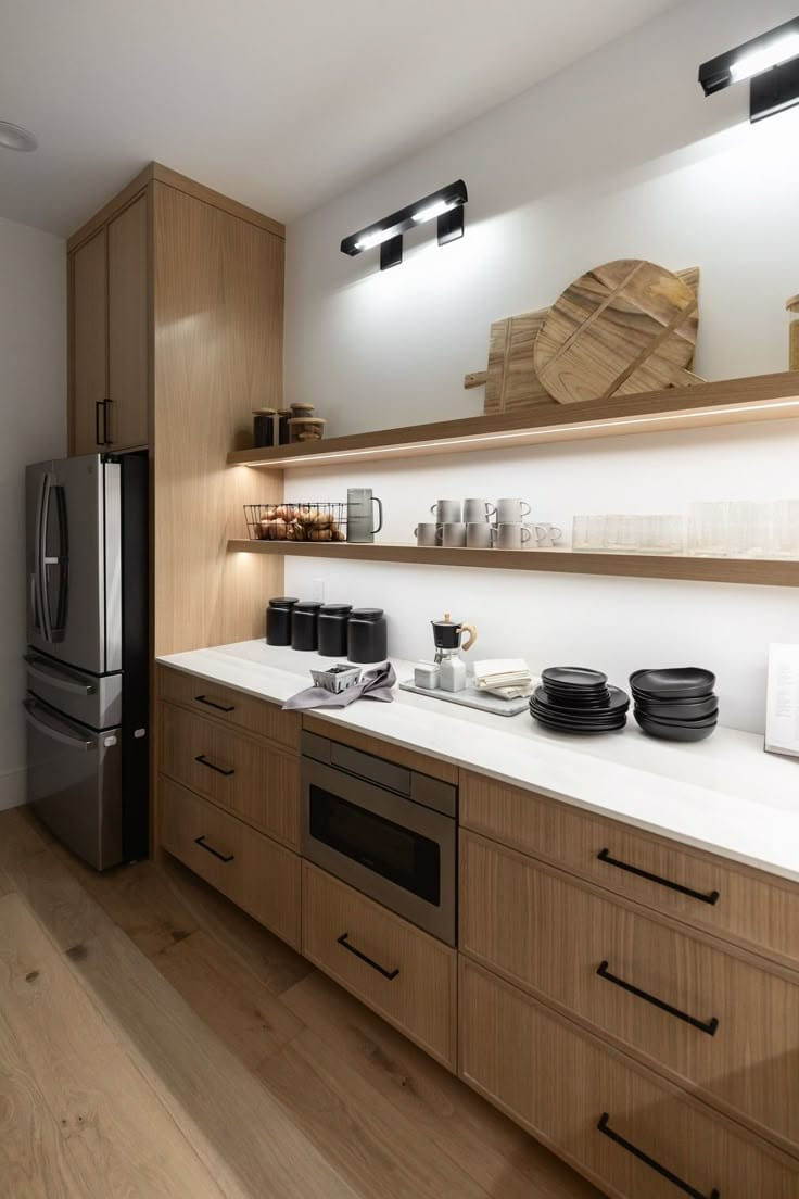 Cocina pequeña con estantes abiertos sin muebles altos Bitanu Dosquebradas